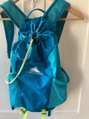 High Sierra Turquoise Blue Lightweight Drawstring Pack
